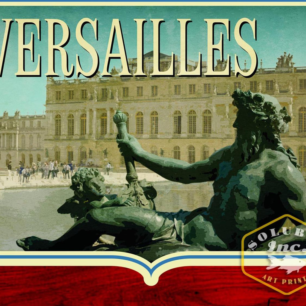 Versailles France Travel Sticker: Vintage Luggage Decal