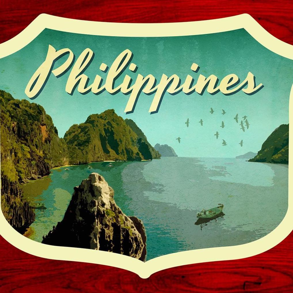 Philippines travel sticker, vintage style decal for suitcase, luggage, laptop or water bottle