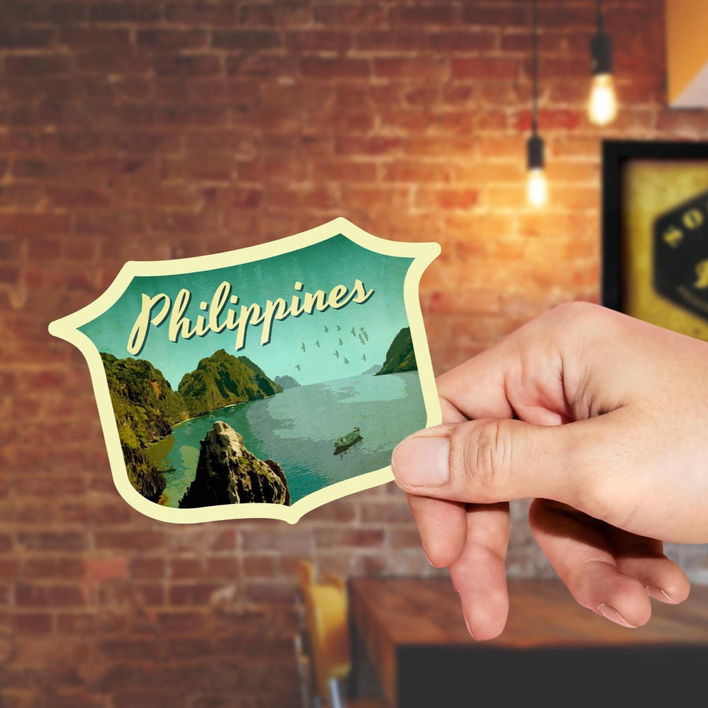 Philippines travel sticker, vintage style decal for suitcase, luggage, laptop or water bottle