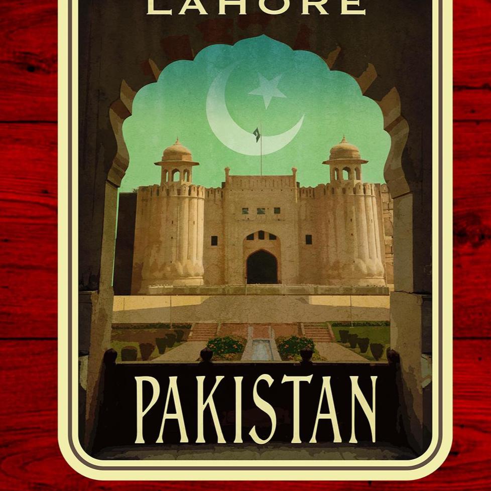 Lahore Pakistan travel sticker, vintage style decal for suitcase, luggage, laptop or water bottle
