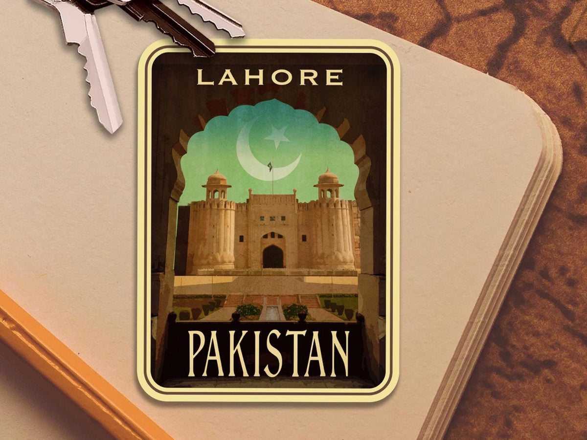 Lahore Pakistan travel sticker, vintage style decal for suitcase, luggage, laptop or water bottle
