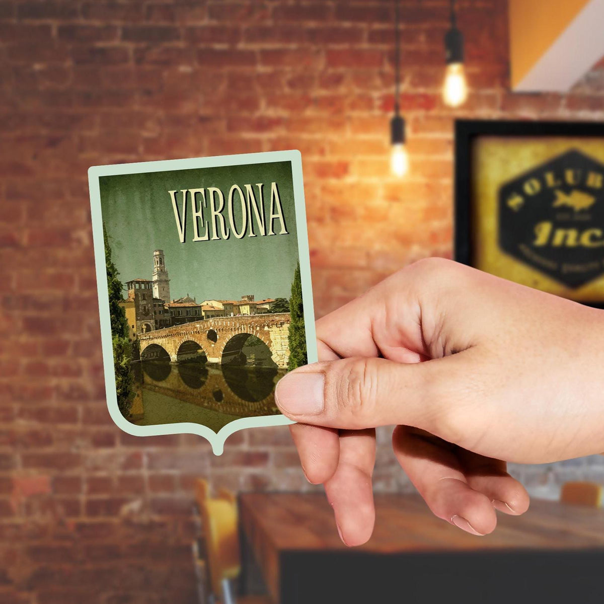 Verona Italy Travel Sticker: Vintage-Style Luggage Decal