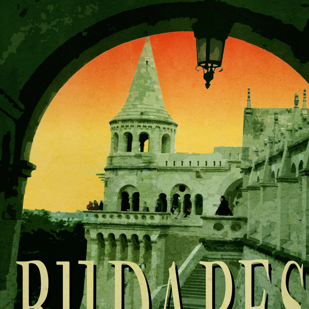 Budapest Travel Sticker: Vintage Suitcase Luggage Decal