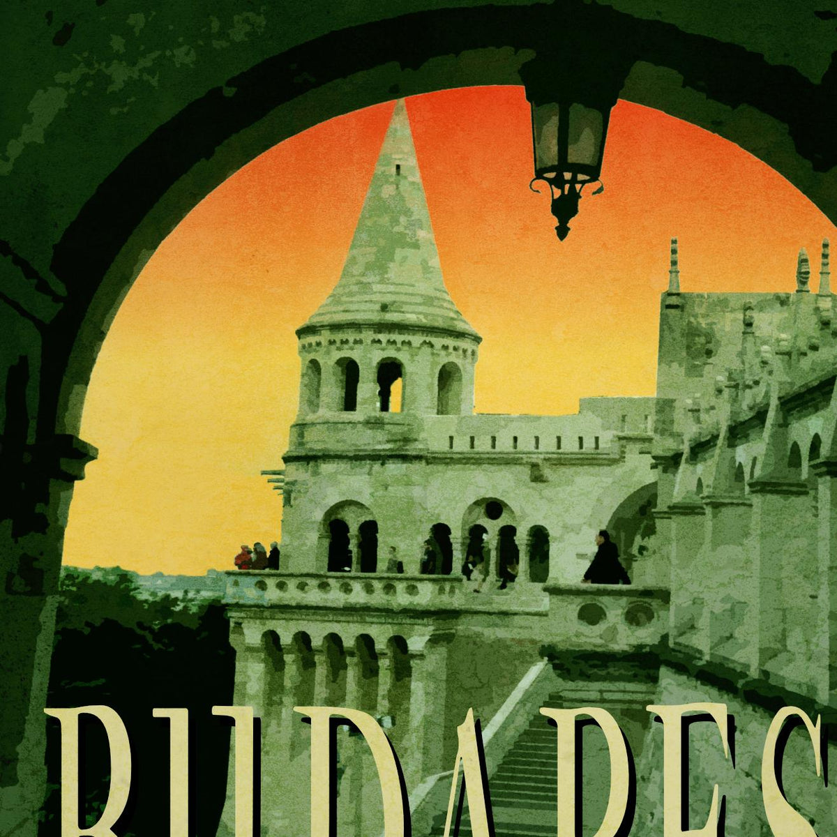 Budapest Travel Sticker: Vintage Suitcase Luggage Decal
