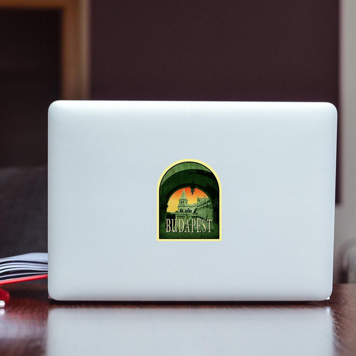 Budapest Travel Sticker: Vintage Suitcase Luggage Decal
