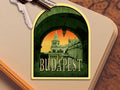 Budapest Travel Sticker: Vintage Suitcase Luggage Decal