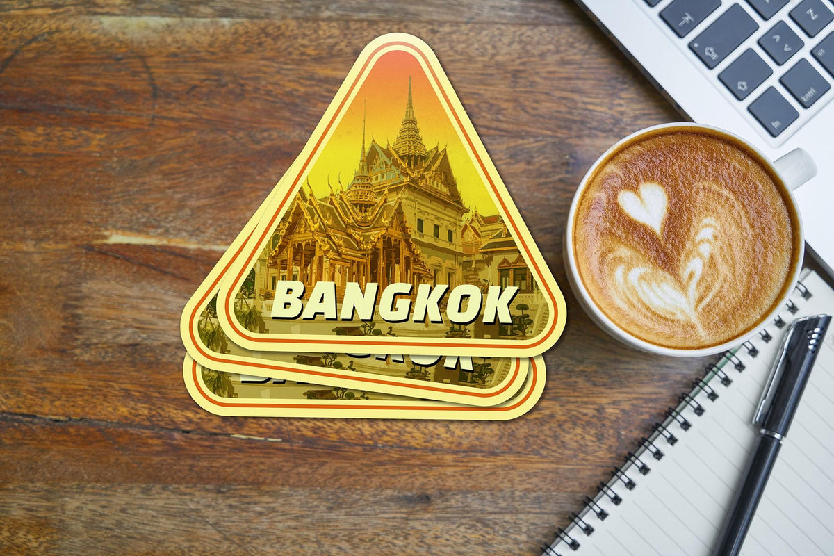 Bangkok Travel Sticker: Vintage-style Thailand Decal