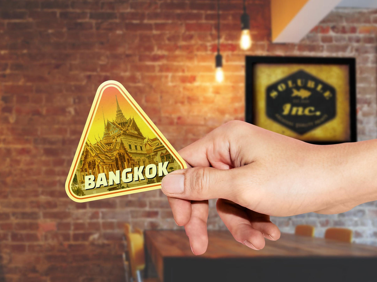 Bangkok Travel Sticker: Vintage-style Thailand Decal
