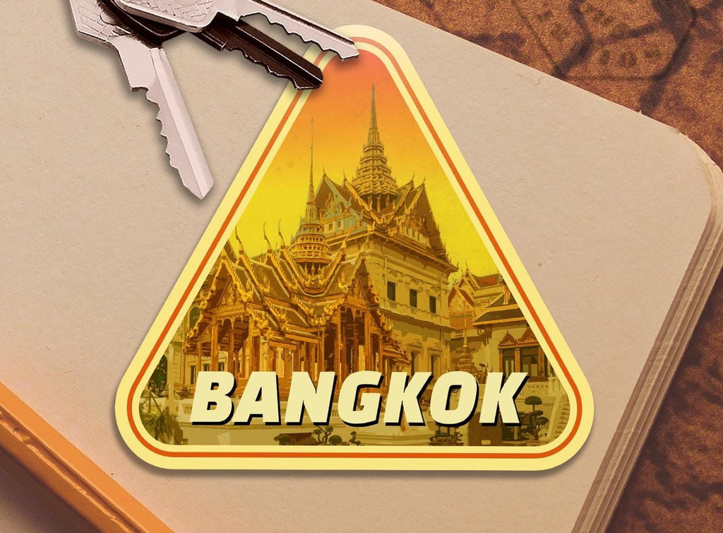 Bangkok Travel Sticker: Vintage-style Thailand Decal
