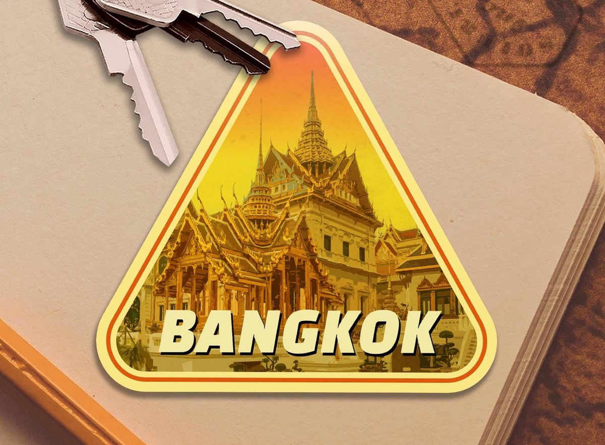 Bangkok Travel Sticker: Vintage-style Thailand Decal