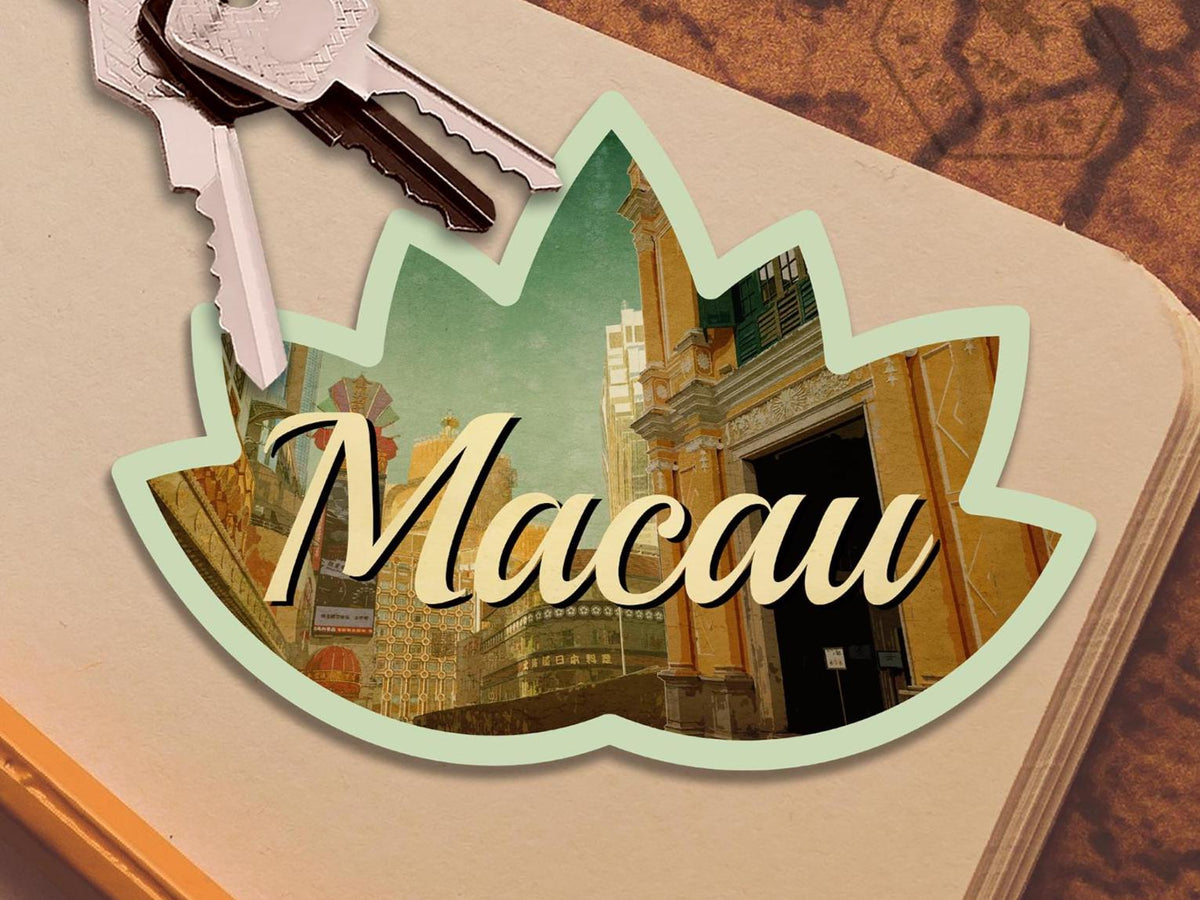 Macau travel sticker, vintage style decal for suitcase, luggage, laptop or water bottle