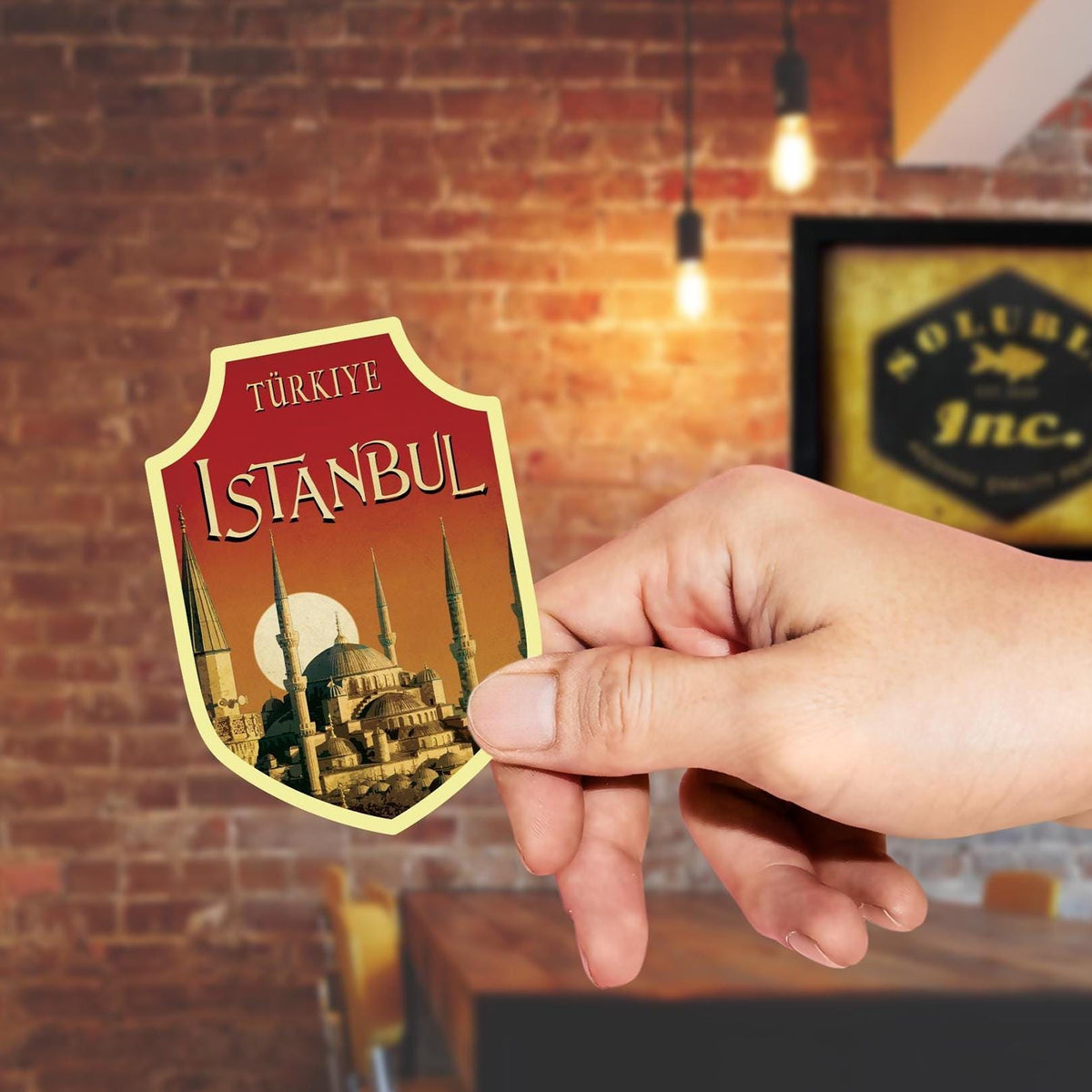 Istanbul travel sticker, vintage style decal for suitcase, luggage, laptop or water bottle