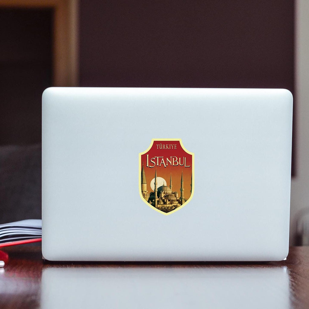 Istanbul travel sticker, vintage style decal for suitcase, luggage, laptop or water bottle