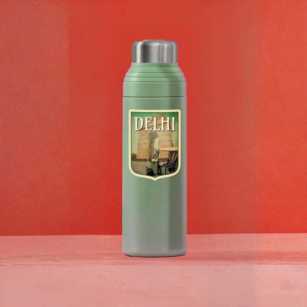 Delhi India travel sticker, vintage style decal for suitcase, luggage, laptop or water bottle