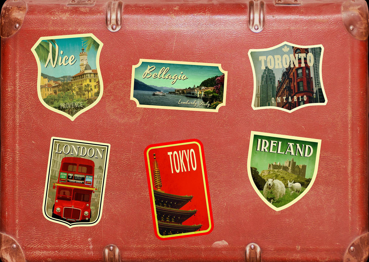 Bellagio Italy Travel Sticker: Vintage Lake Como Luggage Decal
