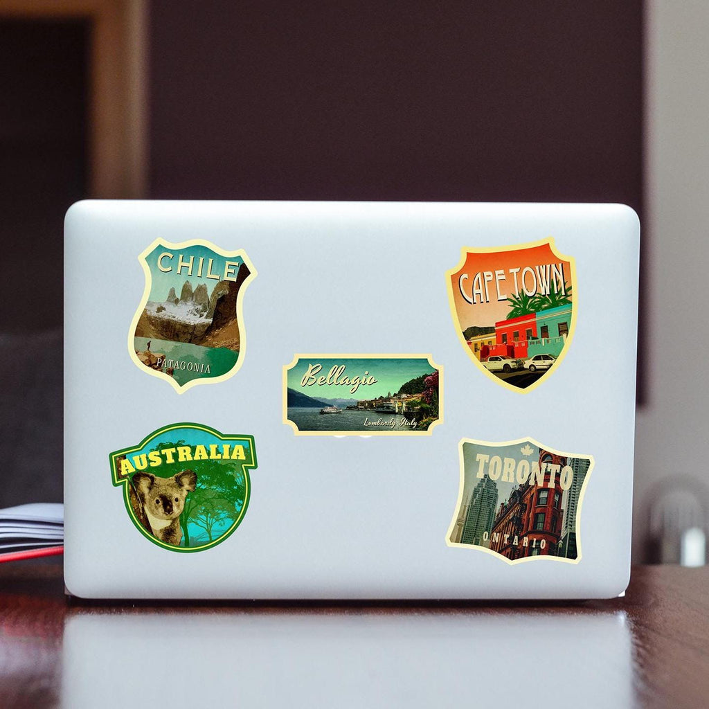 Bellagio Italy Travel Sticker: Vintage Lake Como Luggage Decal