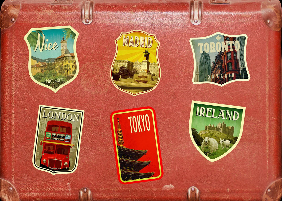 Madrid Spain Travel Sticker: Vintage-Style Luggage Decal