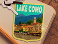 Lake Como Italy Travel Sticker: Vintage-Style Luggage Decal
