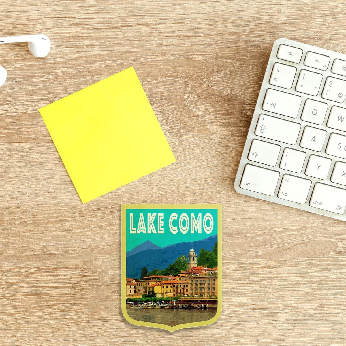 Lake Como Italy Travel Sticker: Vintage-Style Luggage Decal