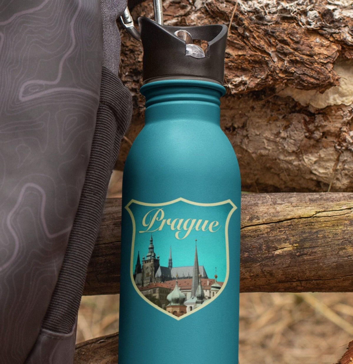Prague Travel Sticker: Vintage-Style Luggage Decal