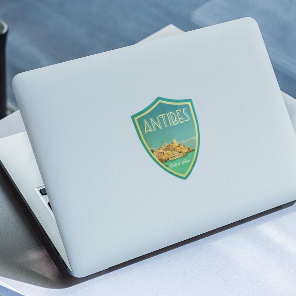 Antibes Travel Sticker: Vintage-Style Luggage Decal