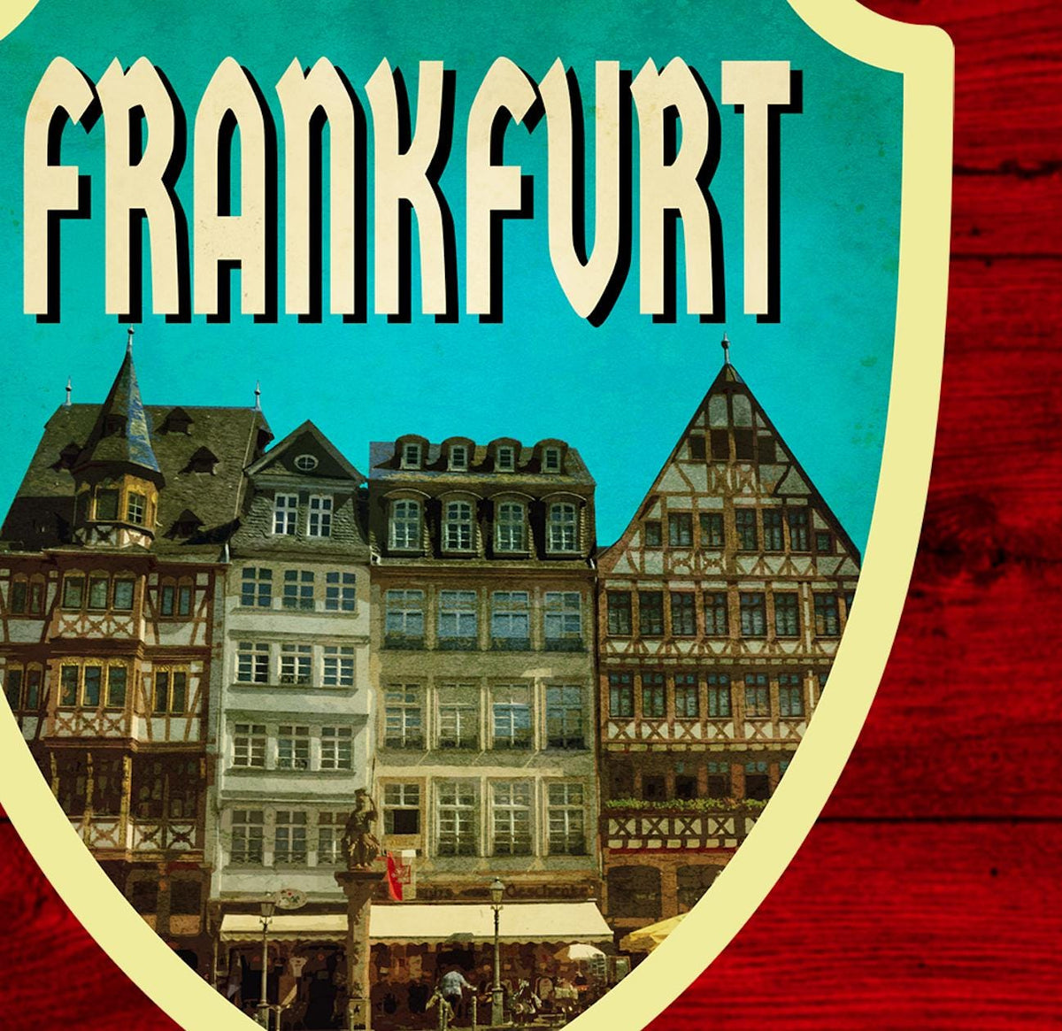 Frankfurt Germany Travel Sticker: Vintage-Style Luggage Decal