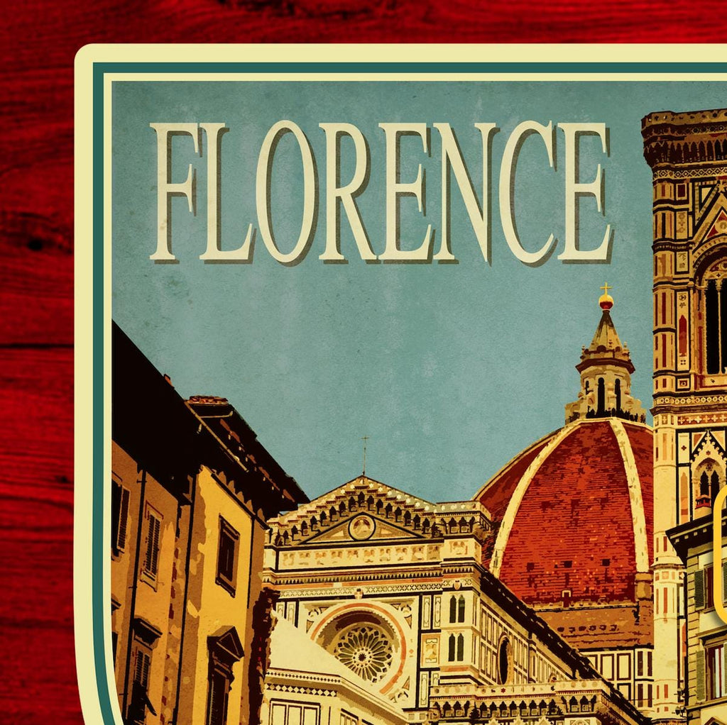 Florence Travel Sticker: Vintage-Style Luggage Decal