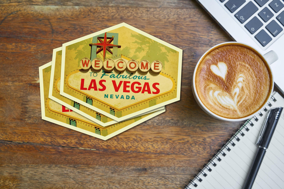 Las Vegas travel sticker, vintage style decal for suitcase, luggage, laptop or water bottle