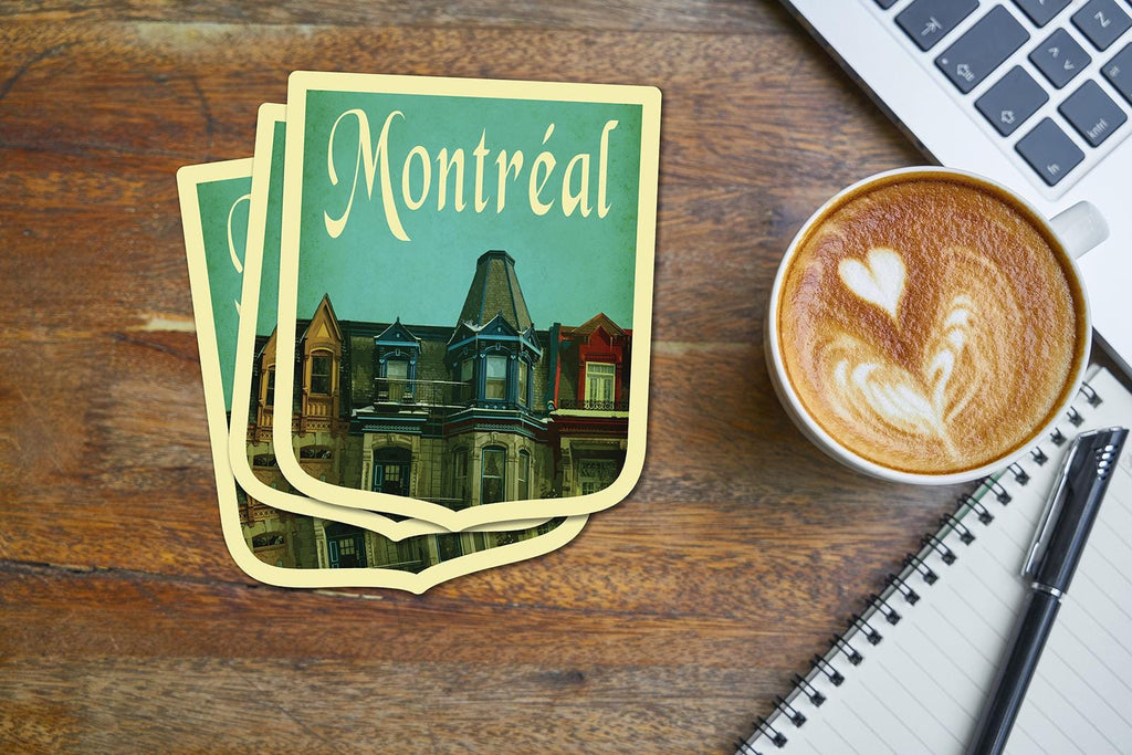 Montréal travel sticker, vintage style decal for suitcase, luggage, laptop or water bottle