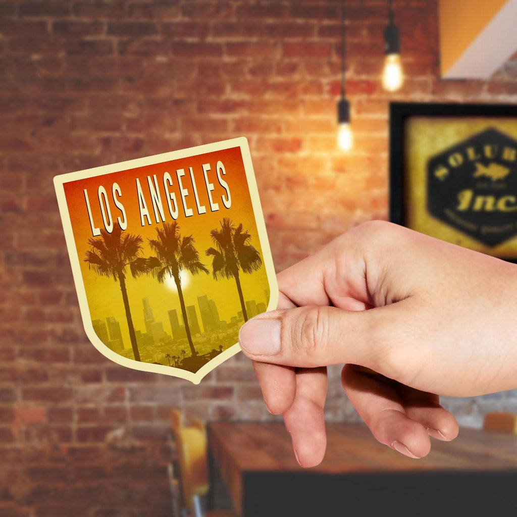 Los Angeles travel sticker, vintage style decal for suitcase, luggage, laptop or water bottle