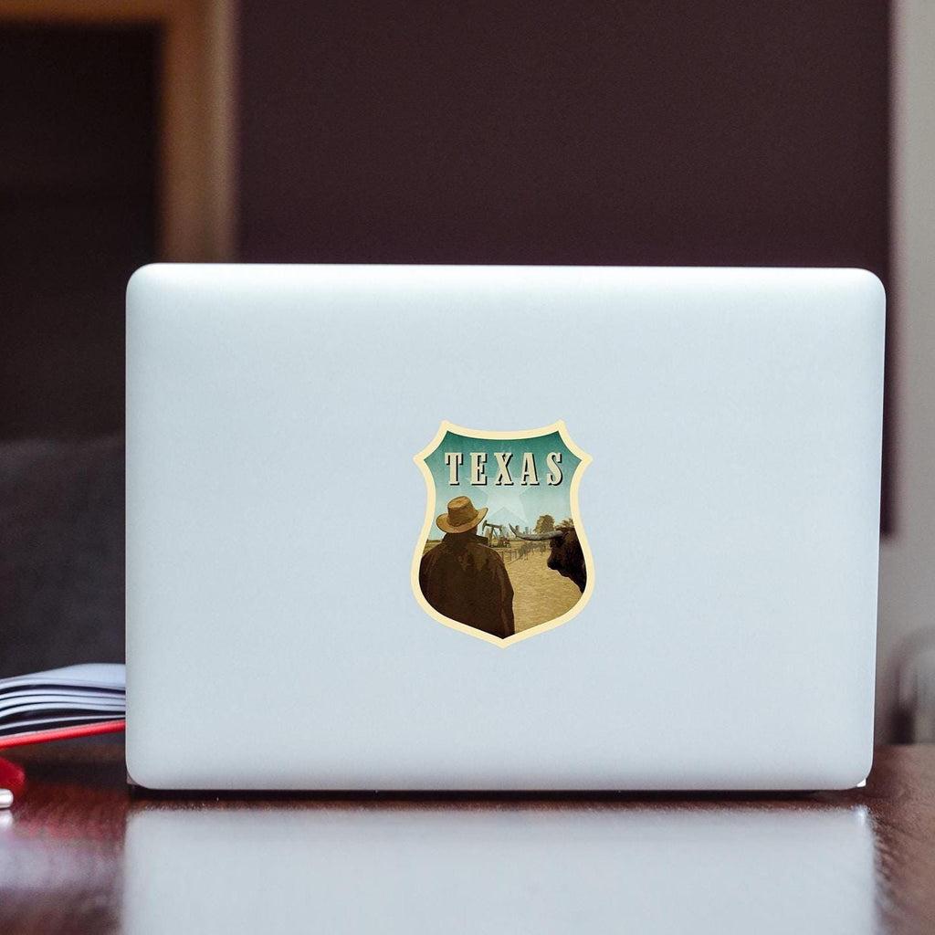 Texas travel sticker, vintage style decal for suitcase, luggage, laptop or water bottle