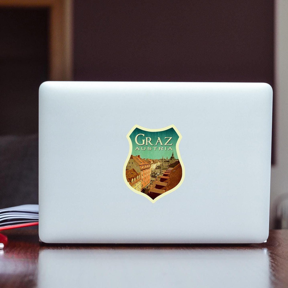 Graz Austria Travel Sticker: Vintage Suitcase Luggage Decal