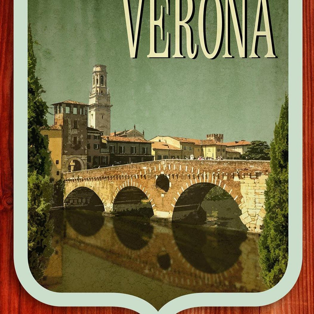 Verona Italy Travel Sticker: Vintage-Style Luggage Decal