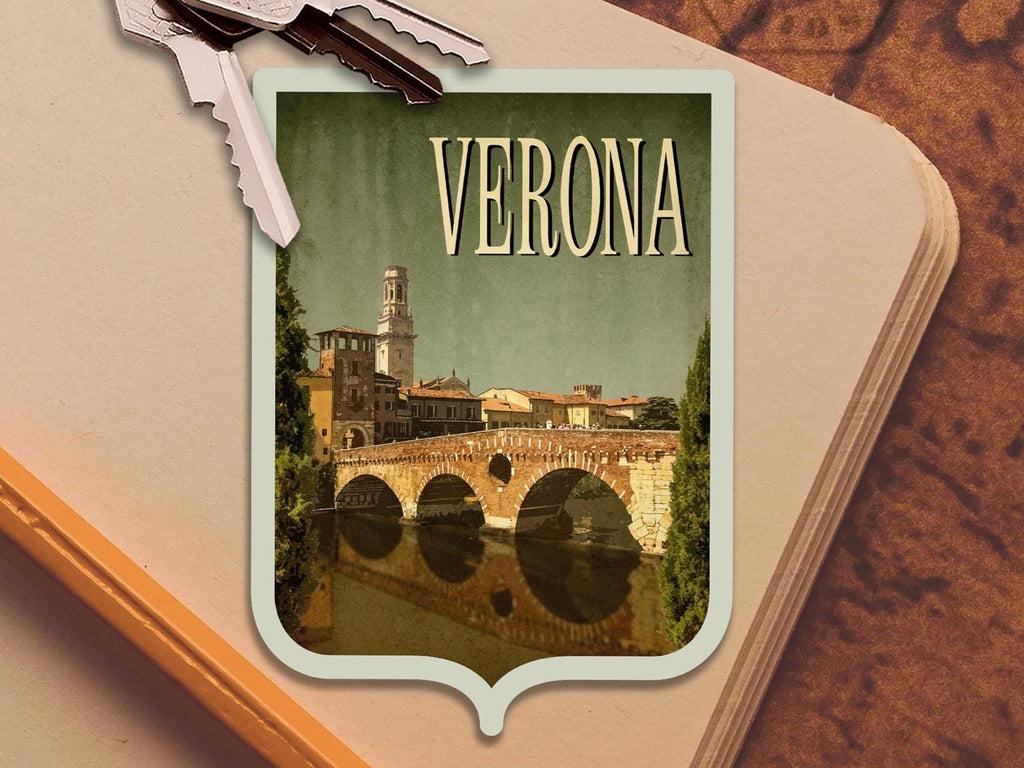 Verona Italy Travel Sticker: Vintage-Style Luggage Decal