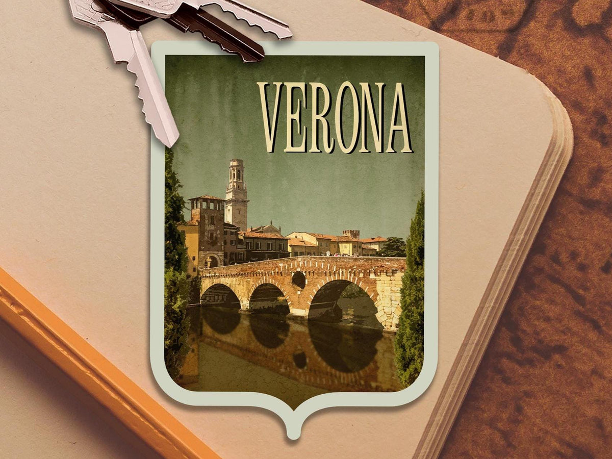 Verona Italy Travel Sticker: Vintage-Style Luggage Decal