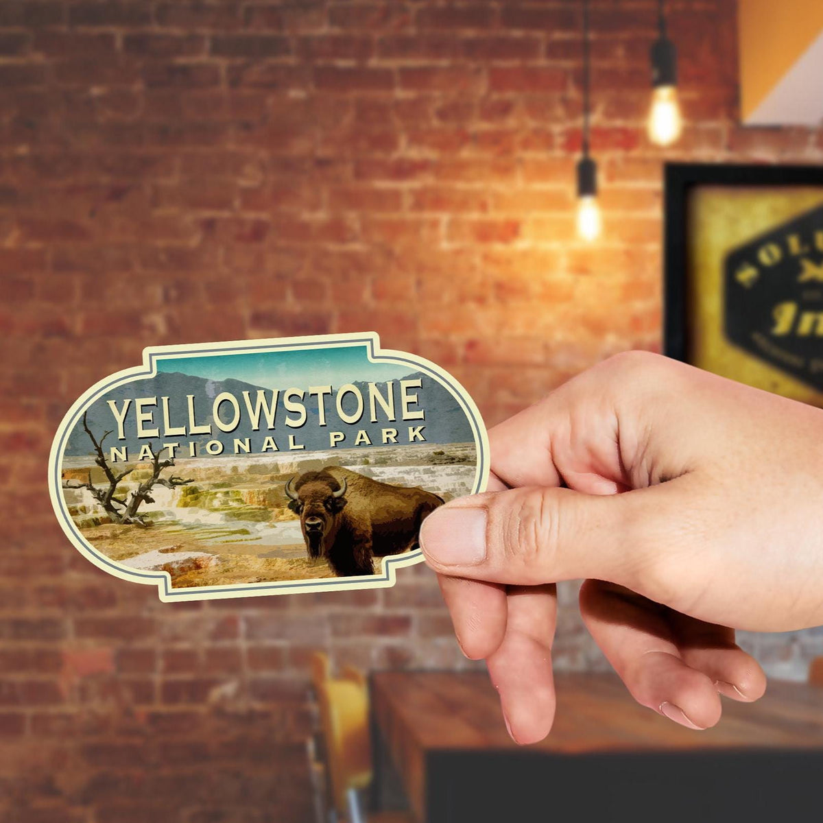 Yellowstone Travel Sticker: Retro Suitcase Laptop Decal - Wanderlust Gift