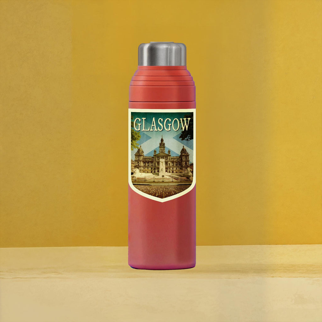 Glasgow Scotland Travel Sticker: Vintage-Style Luggage Decal