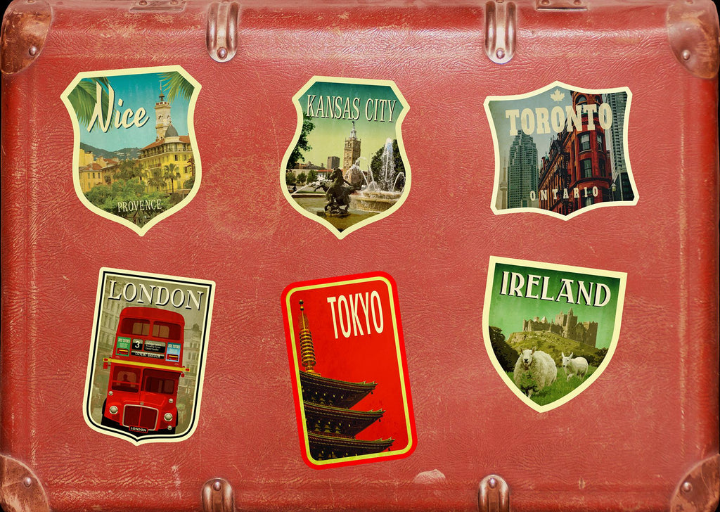 Kansas City travel sticker, vintage style decal for suitcase, luggage, laptop or water bottle