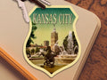 Kansas City travel sticker, vintage style decal for suitcase, luggage, laptop or water bottle