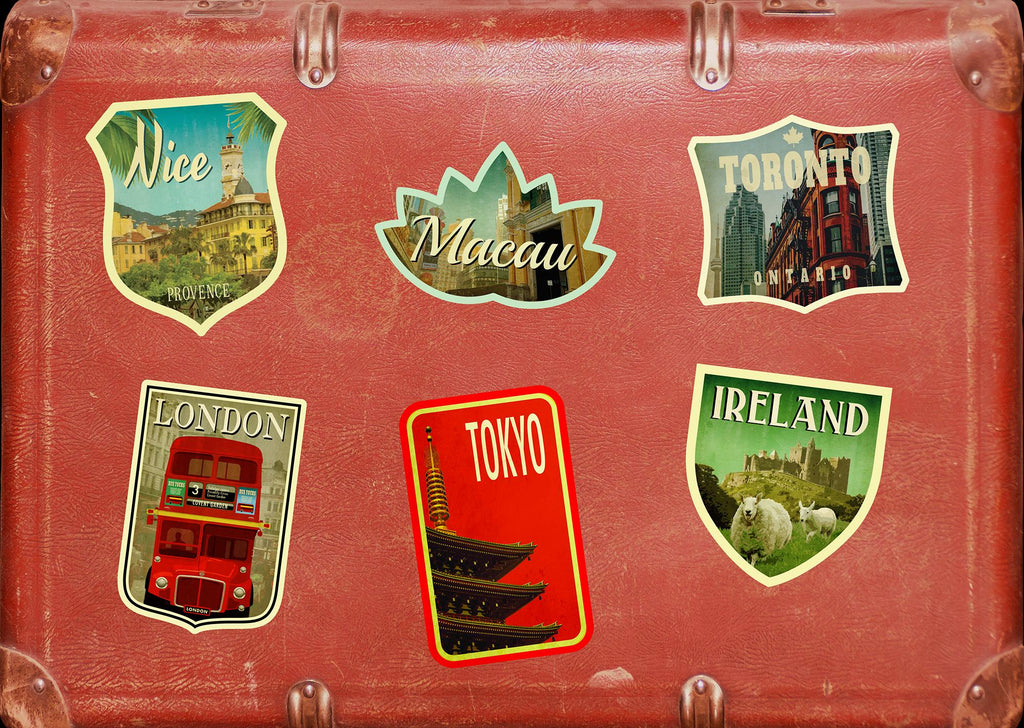 Macau travel sticker, vintage style decal for suitcase, luggage, laptop or water bottle