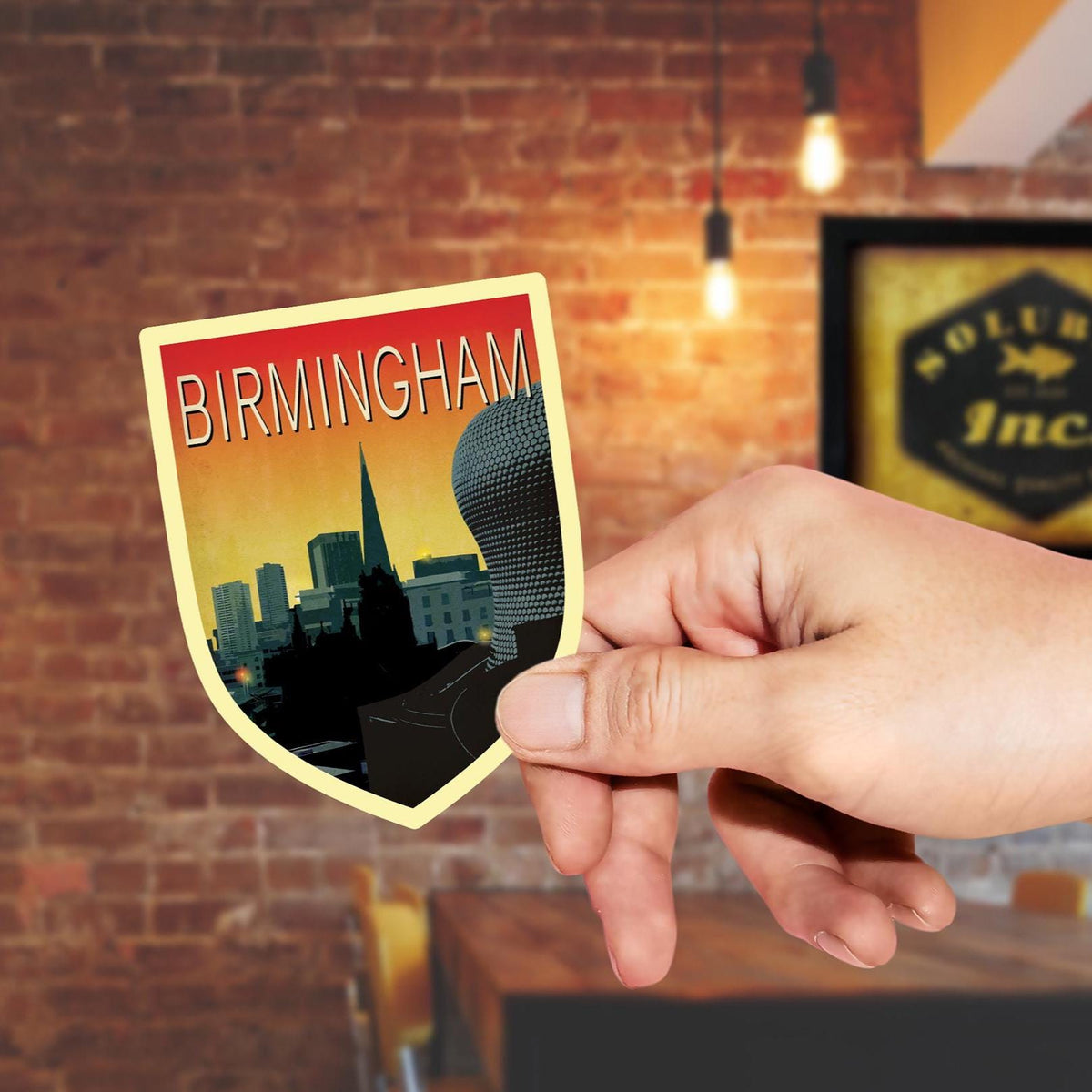 Birmingham England Travel Sticker: Vintage-Style Luggage Decal