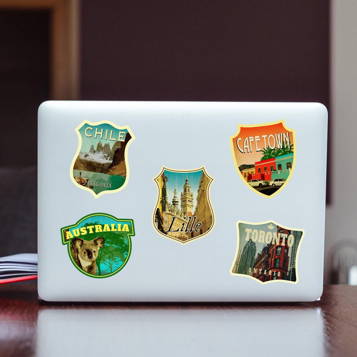 Lille France Travel Sticker: Vintage Suitcase Luggage Decal