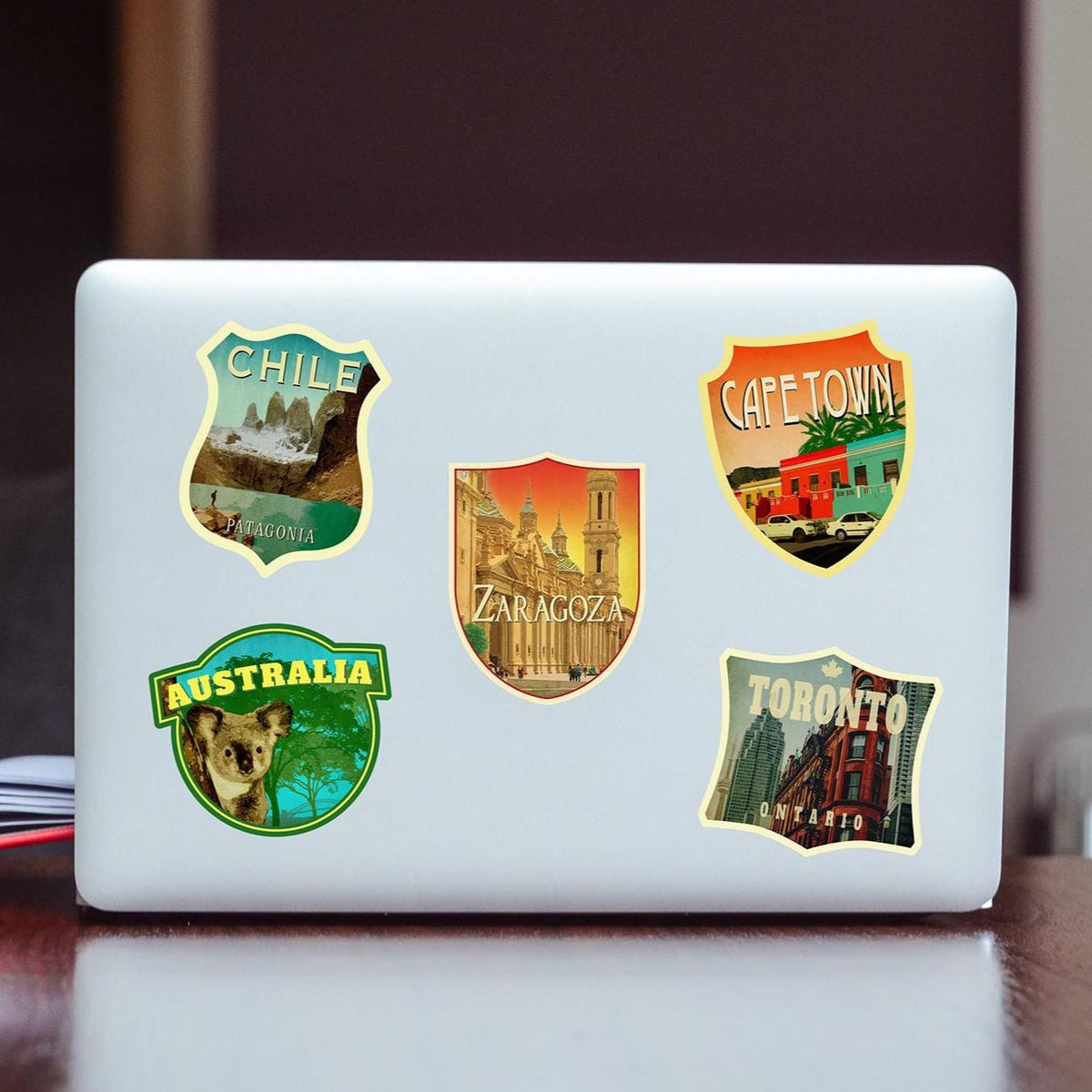 Zaragoza Spain Travel Sticker: Vintage Suitcase Luggage Decal