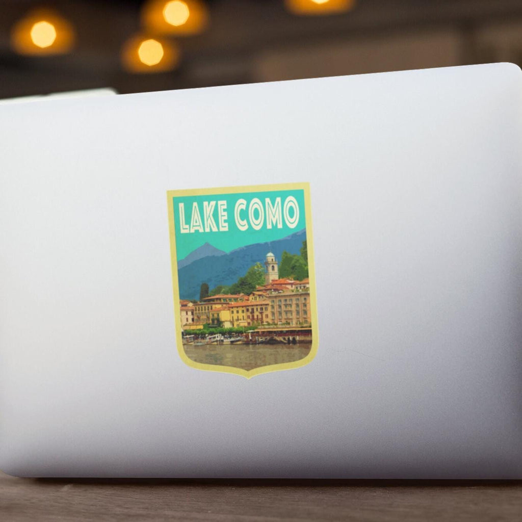 Lake Como Italy Travel Sticker: Vintage-Style Luggage Decal