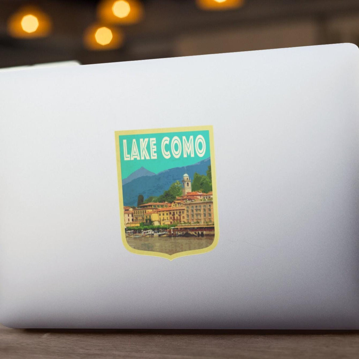 Lake Como Italy Travel Sticker: Vintage-Style Luggage Decal
