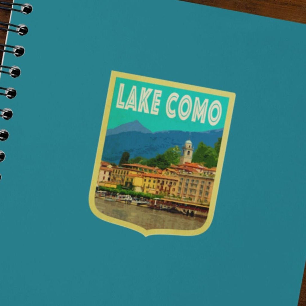 Lake Como Italy Travel Sticker: Vintage-Style Luggage Decal