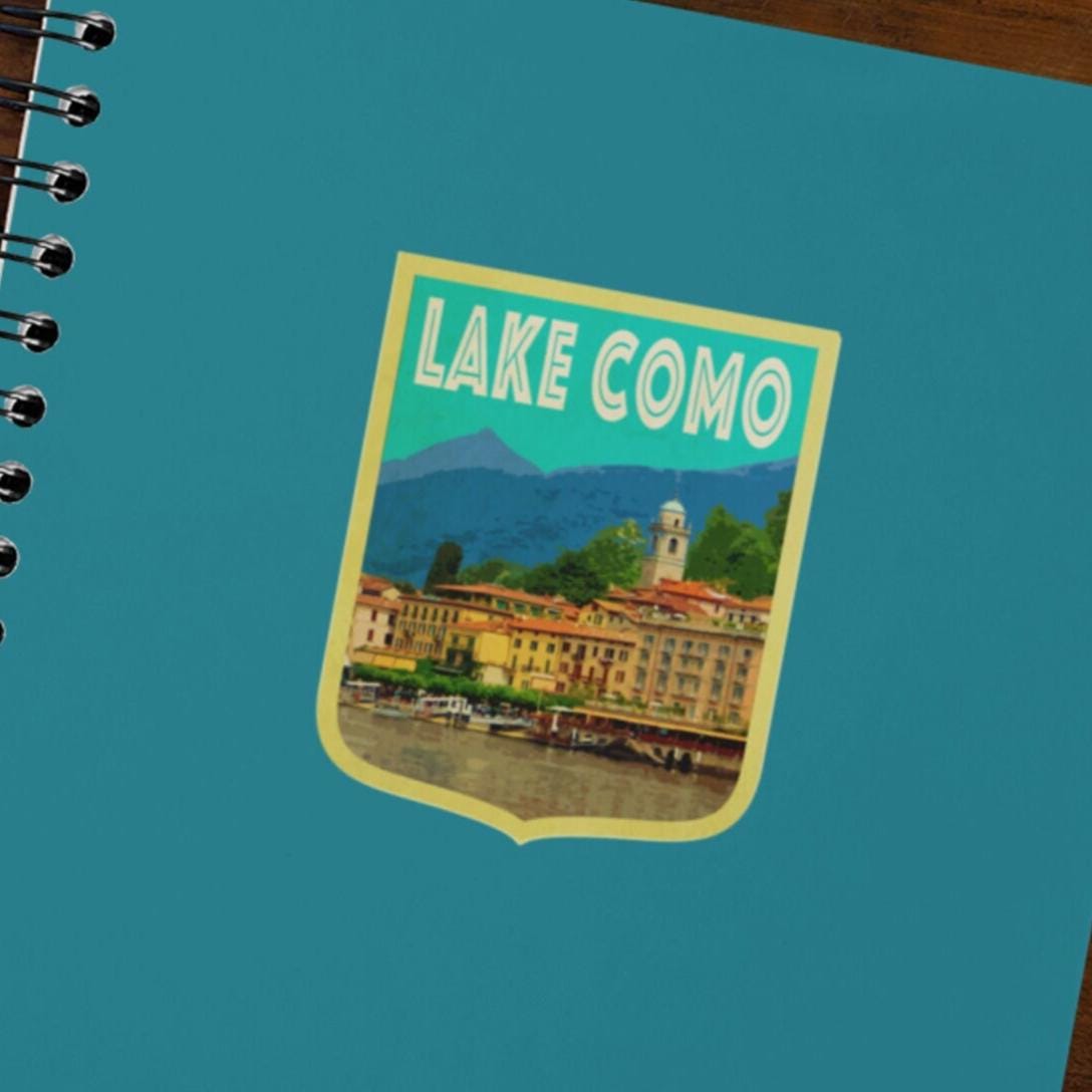 Lake Como Italy Travel Sticker: Vintage-Style Luggage Decal