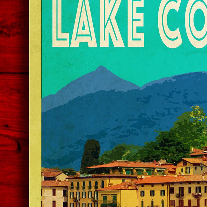 Lake Como Italy Travel Sticker: Vintage-Style Luggage Decal