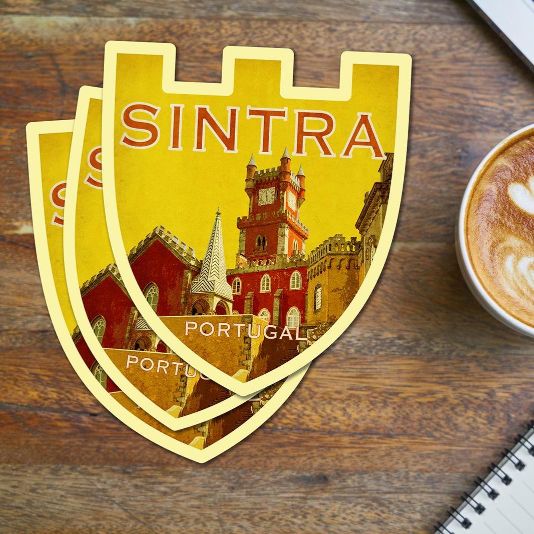 Sintra Portugal Travel Sticker: Vintage-Style Luggage Decal