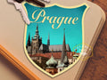 Prague Travel Sticker: Vintage-Style Luggage Decal